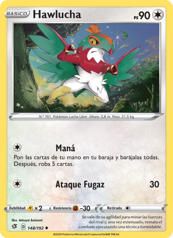 Hawlucha 148 — Choque Rebelde (Spanish Pokémon TCG card)