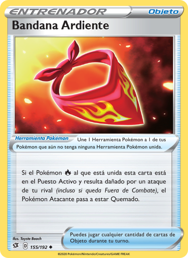 Bandana Ardiente 155 — Choque Rebelde (Spanish Pokémon TCG card)