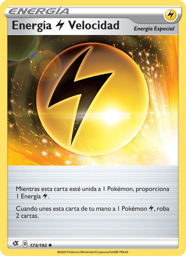 Energía Lightning Velocidad 173 — Choque Rebelde (Spanish Pokémon TCG card)