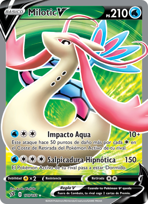 Milotic V 179 — Choque Rebelde (Spanish Pokémon TCG card)