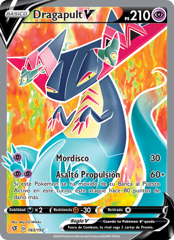 Dragapult V 183 — Choque Rebelde (Spanish Pokémon TCG card)
