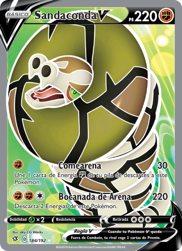 Sandaconda V 184 — Choque Rebelde (Spanish Pokémon TCG card)