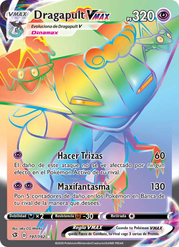 Dragapult VMAX 197 — Choque Rebelde (Spanish Pokémon TCG card)