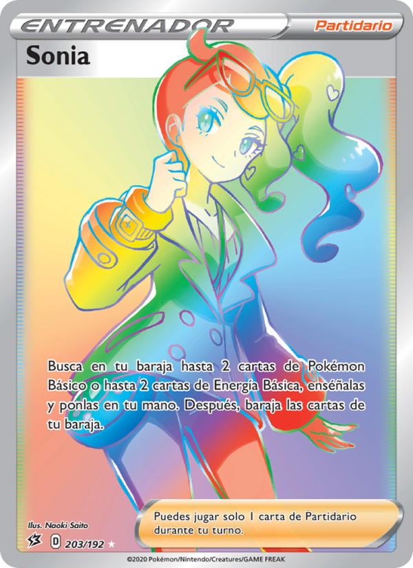 Sonia 203 — Choque Rebelde (Spanish Pokémon TCG card)