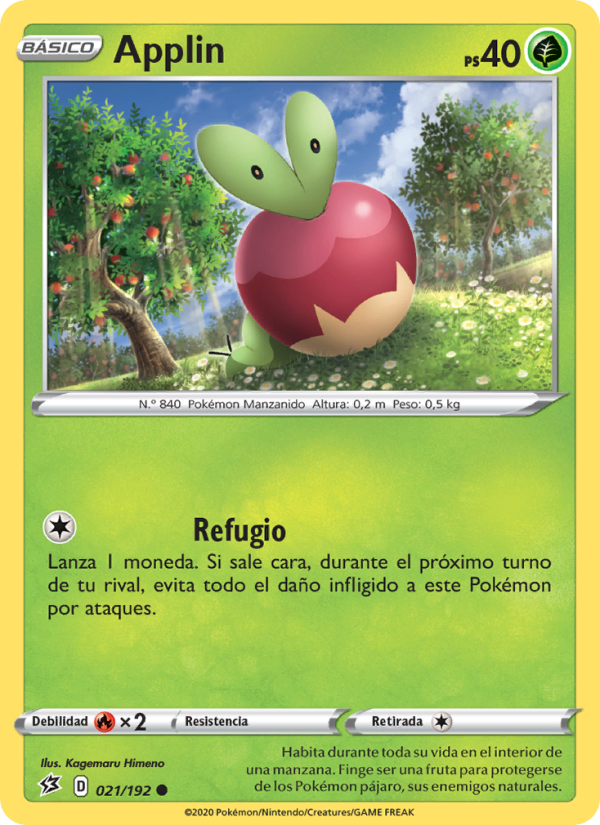 Applin 21 — Choque Rebelde (Spanish Pokémon TCG card)