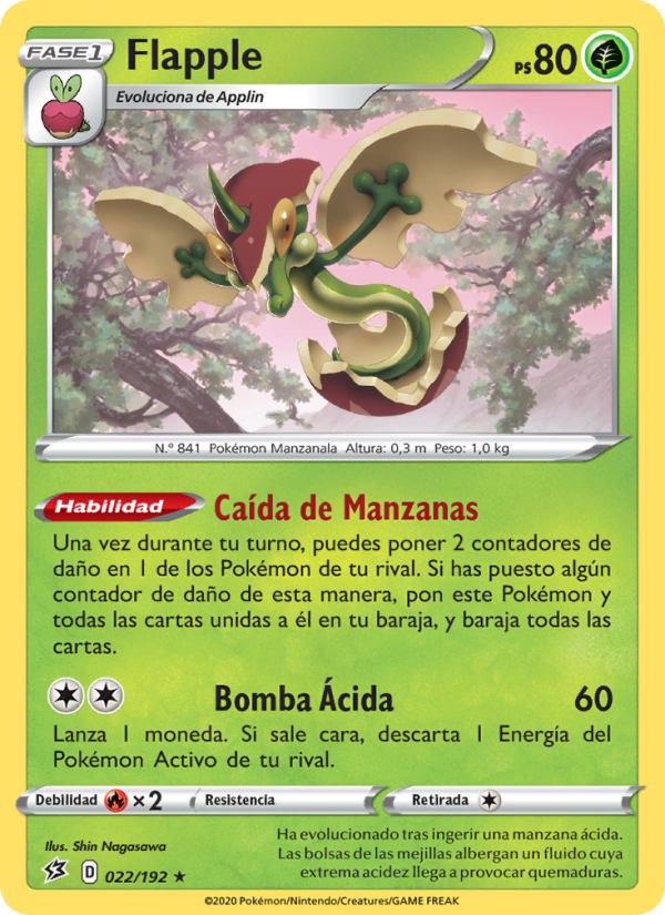 Flapple 22 — Choque Rebelde (Spanish Pokémon TCG card)
