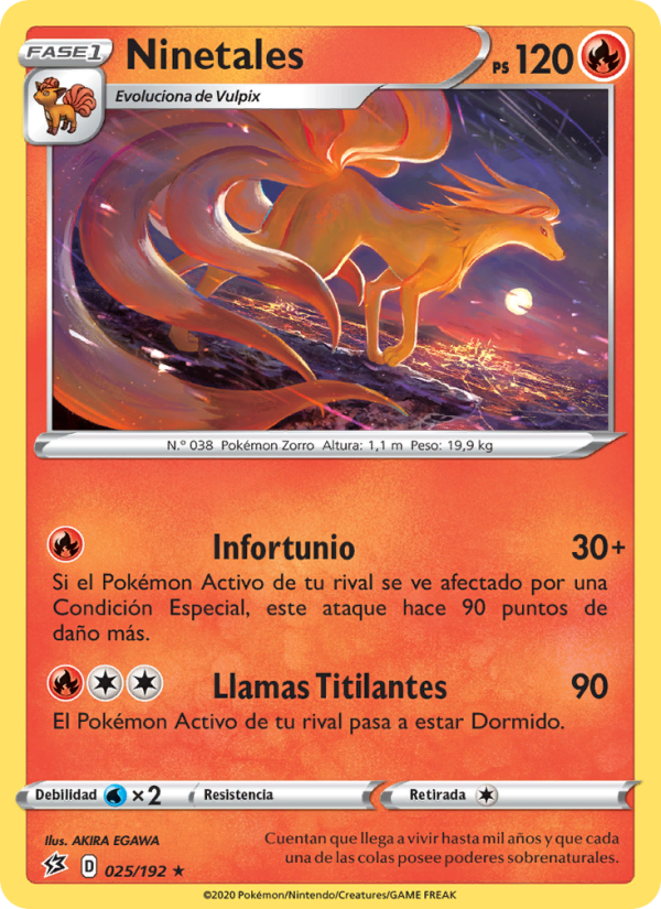 Ninetales 25 — Choque Rebelde (Spanish Pokémon TCG card)