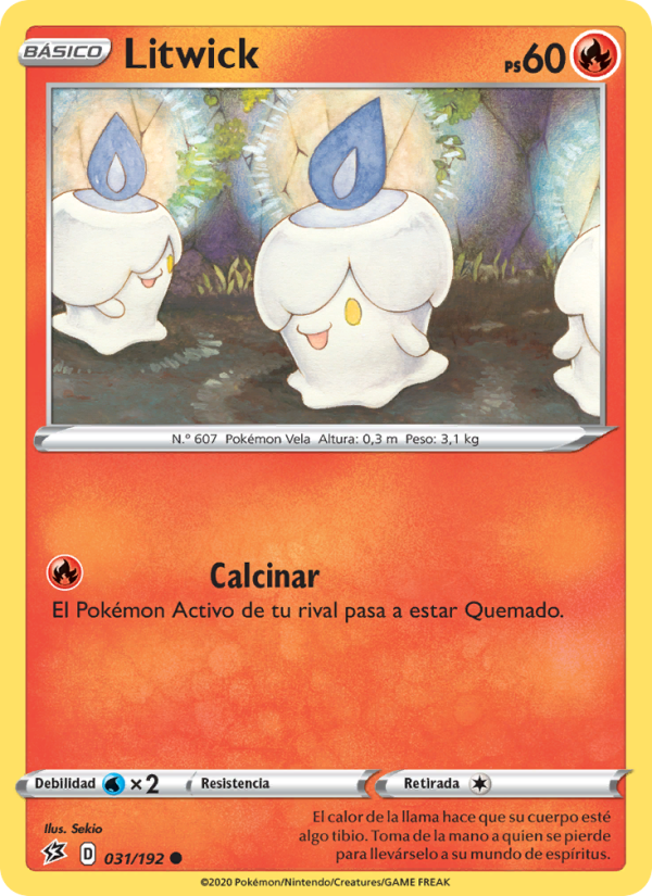 Litwick 31 — Choque Rebelde (Spanish Pokémon TCG card)