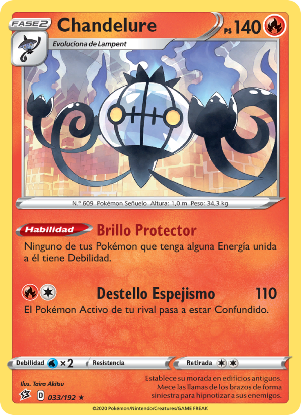 Chandelure 33 — Choque Rebelde (Spanish Pokémon TCG card)