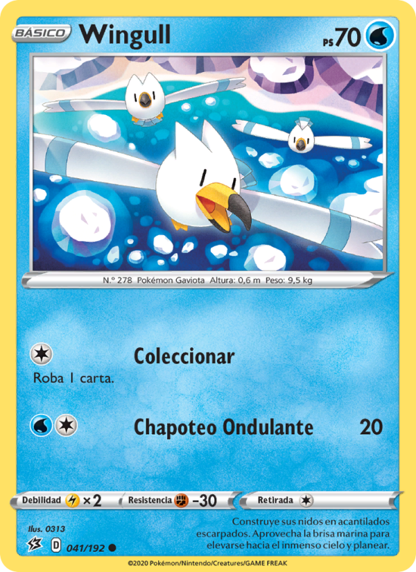 Wingull 41 — Choque Rebelde (Spanish Pokémon TCG card)
