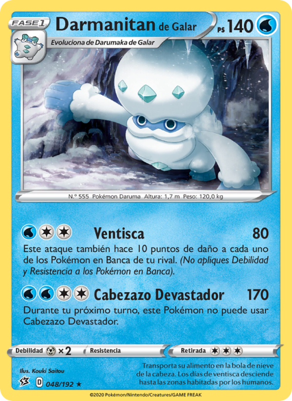 Darmanitan de Galar 48 — Choque Rebelde (Spanish Pokémon TCG card)