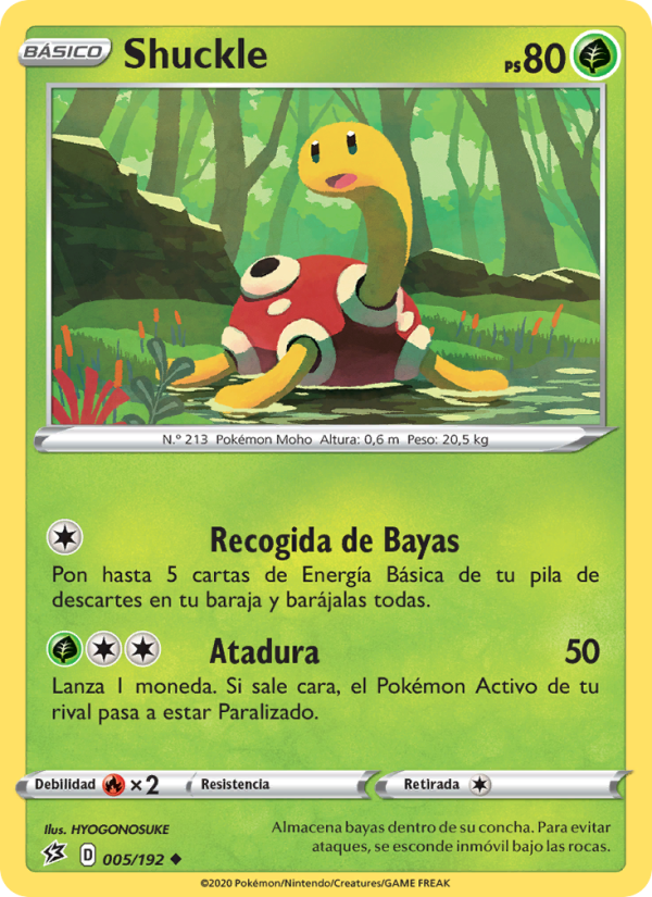 Shuckle 5 — Choque Rebelde (Spanish Pokémon TCG card)