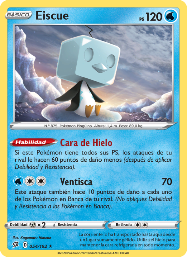 Eiscue 54 — Choque Rebelde (Spanish Pokémon TCG card)