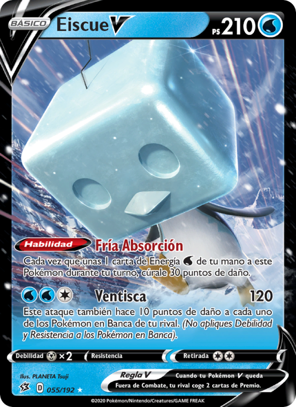 Eiscue V 55 — Choque Rebelde (Spanish Pokémon TCG card)