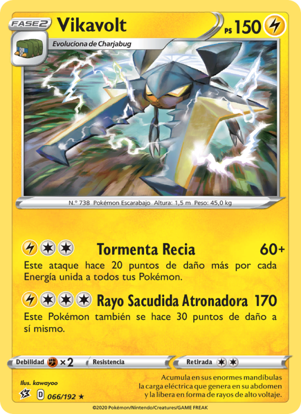 Vikavolt 66 — Choque Rebelde (Spanish Pokémon TCG card)