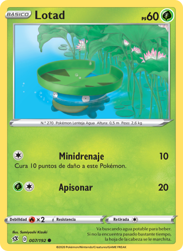 Lotad 7 — Choque Rebelde (Spanish Pokémon TCG card)