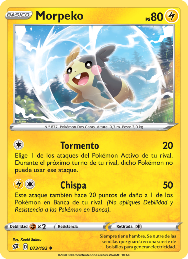 Morpeko 73 — Choque Rebelde (Spanish Pokémon TCG card)