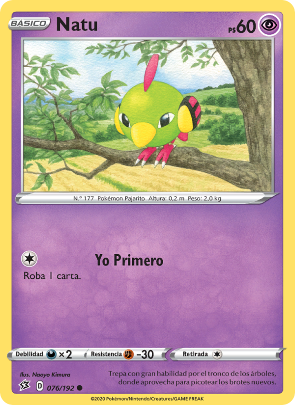 Natu 76 — Choque Rebelde (Spanish Pokémon TCG card)