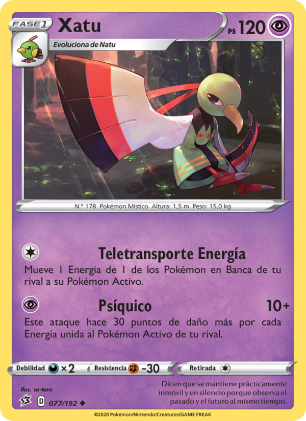 Xatu 77 — Choque Rebelde (Spanish Pokémon TCG card)