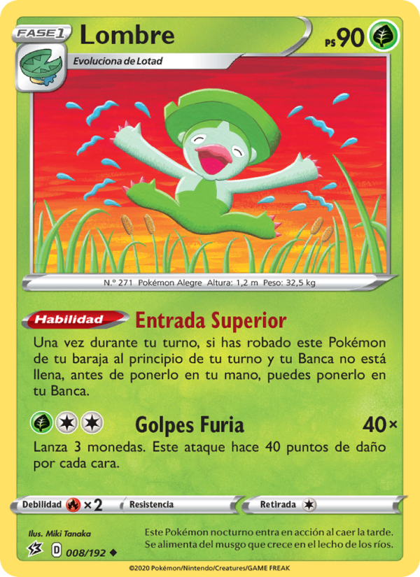 Lombre 8 — Choque Rebelde (Spanish Pokémon TCG card)
