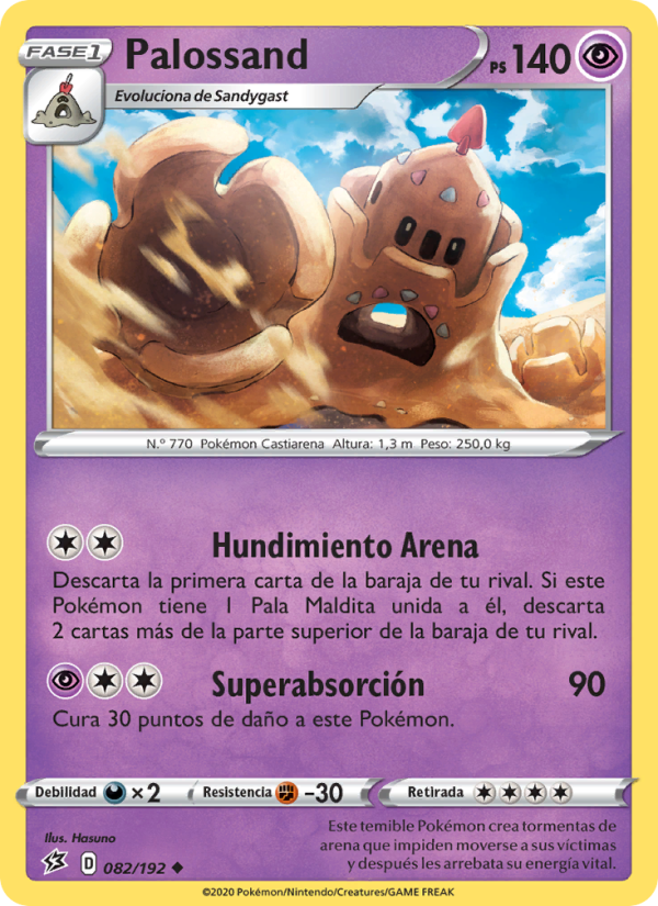 Palossand 82 — Choque Rebelde (Spanish Pokémon TCG card)