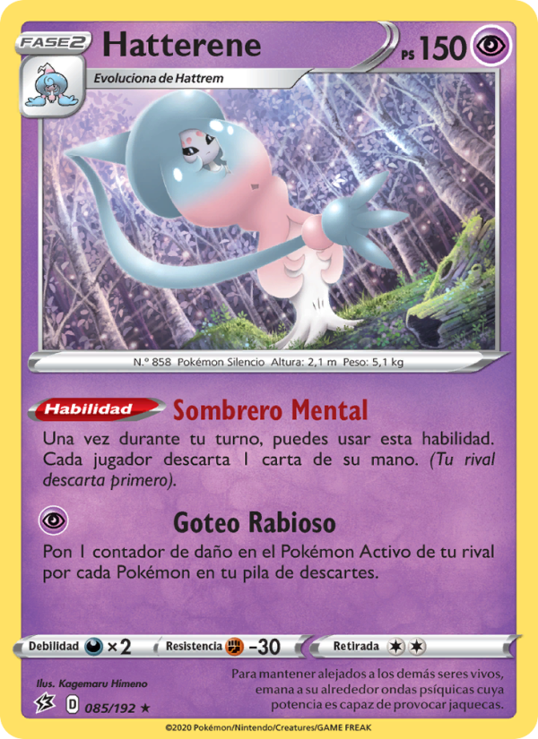 Hatterene 85 — Choque Rebelde (Spanish Pokémon TCG card)