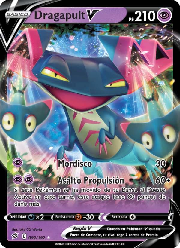 Dragapult V 92 — Choque Rebelde (Spanish Pokémon TCG card)