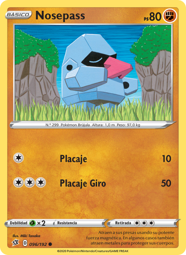 Nosepass 96 — Choque Rebelde (Spanish Pokémon TCG card)