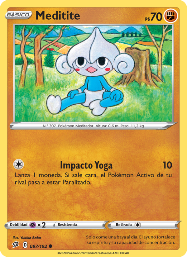 Meditite 97 — Choque Rebelde (Spanish Pokémon TCG card)