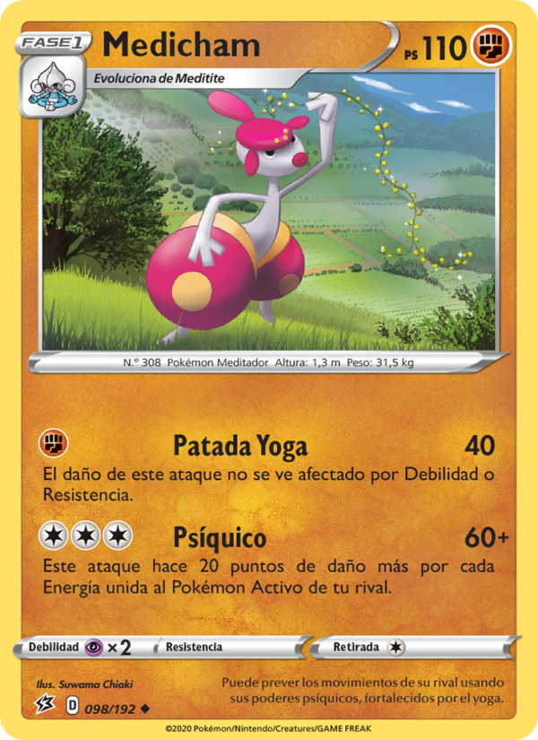 Medicham 98 — Choque Rebelde (Spanish Pokémon TCG card)