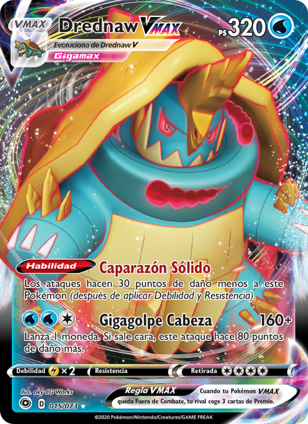 Drednaw VMAX 15 — Camino de Campeones (Spanish Pokémon TCG card)