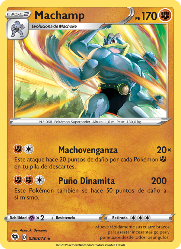 Machamp 26 — Camino de Campeones (Spanish Pokémon TCG card)