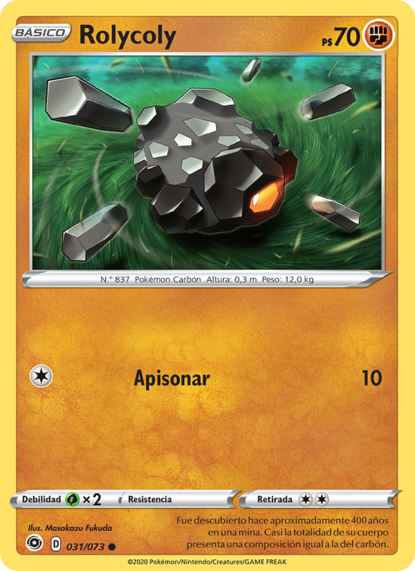 Rolycoly 31 — Camino de Campeones (Spanish Pokémon TCG card)
