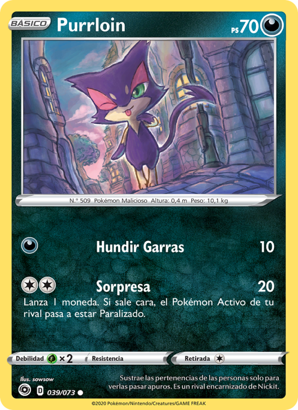 Purrloin 39 — Camino de Campeones (Spanish Pokémon TCG card)