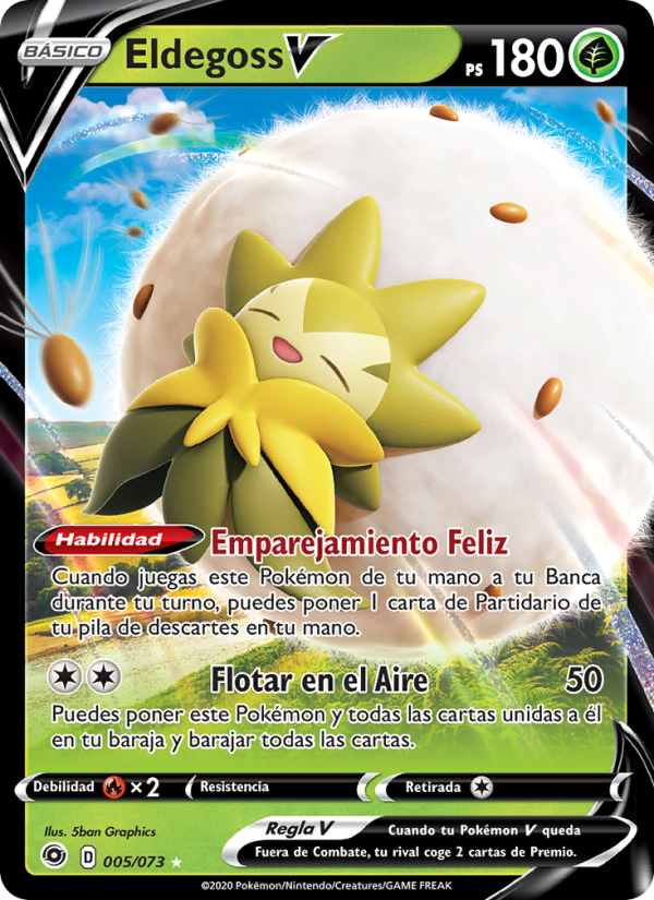 Eldegoss V 5 — Camino de Campeones (Spanish Pokémon TCG card)