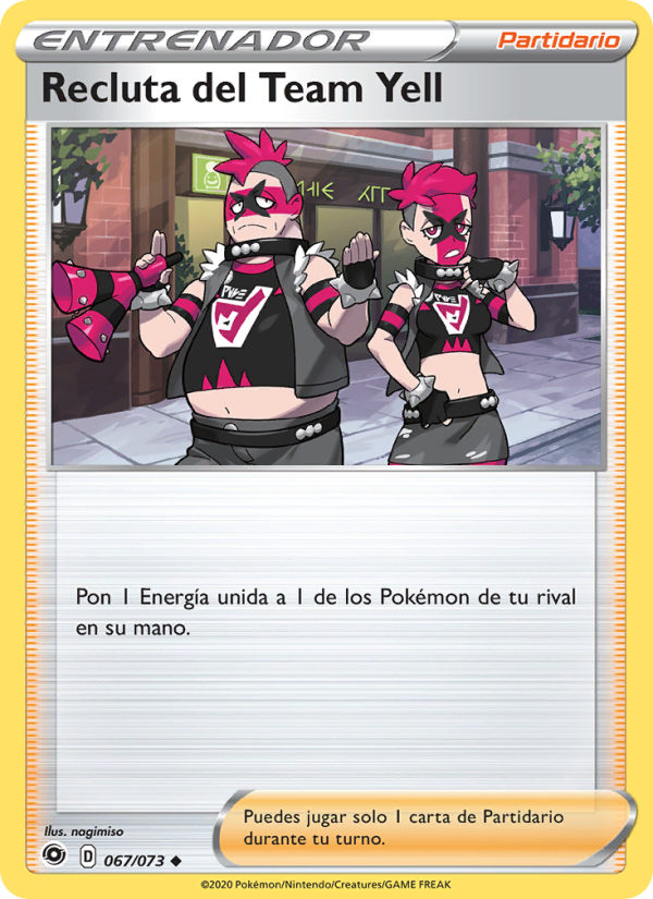 Recluta del Team Yell 67 — Camino de Campeones (Spanish Pokémon TCG card)