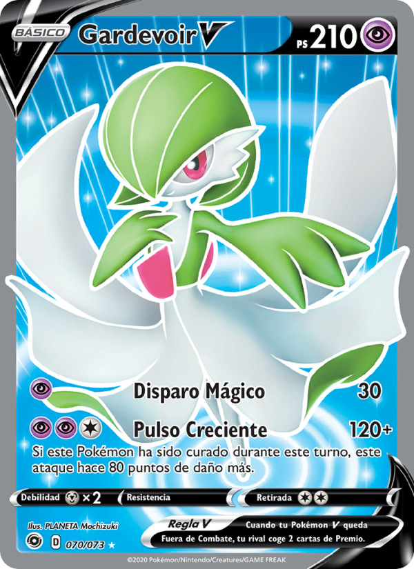 Gardevoir V 70 — Camino de Campeones (Spanish Pokémon TCG card)