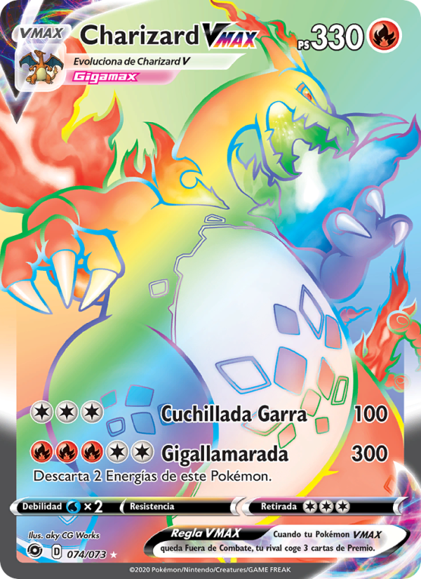 Charizard VMAX 74 — Camino de Campeones (Spanish Pokémon TCG card)