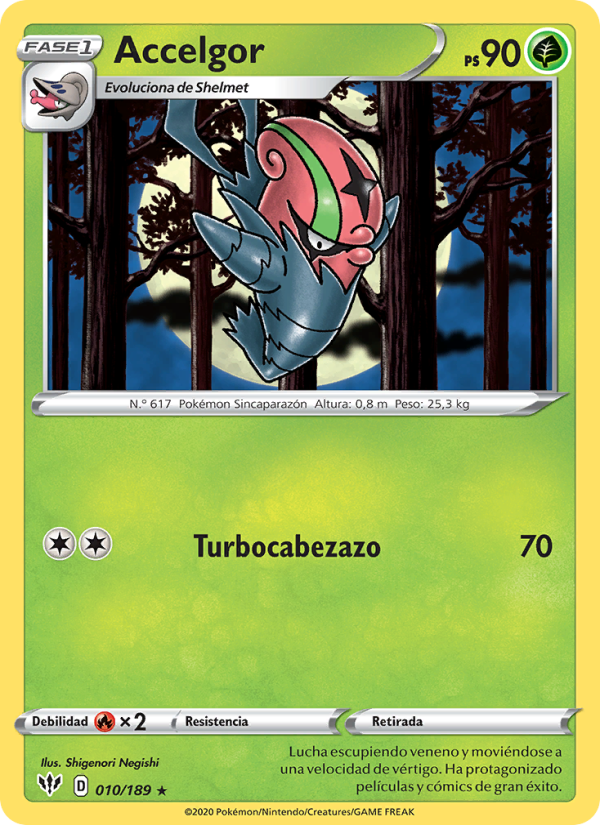 Accelgor 10 — Oscuridad Incandescente (Spanish Pokémon TCG card)