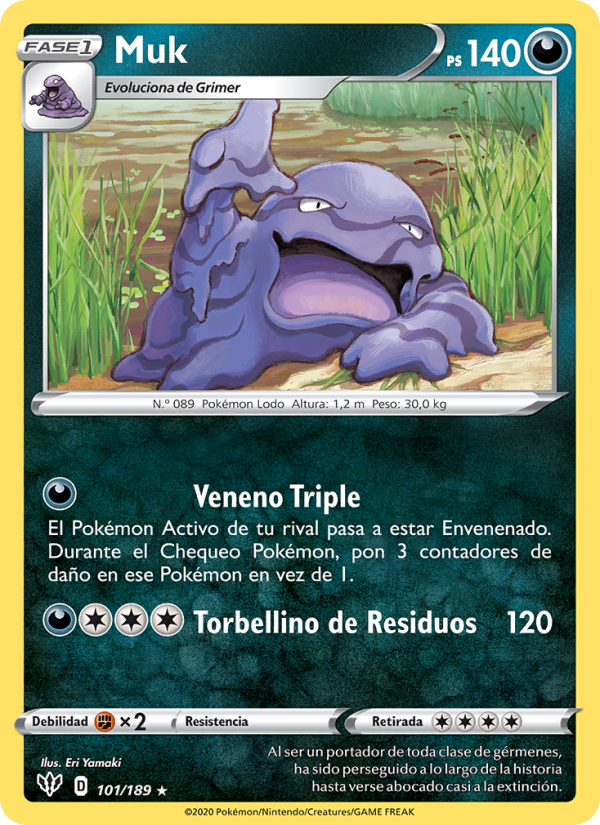 Muk 101 — Oscuridad Incandescente (Spanish Pokémon TCG card)