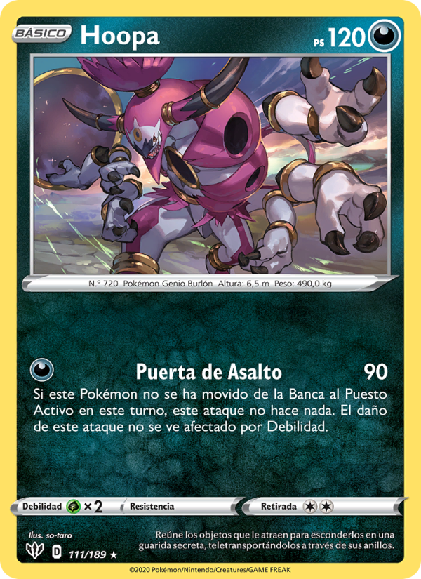 Hoopa 111 — Oscuridad Incandescente (Spanish Pokémon TCG card)