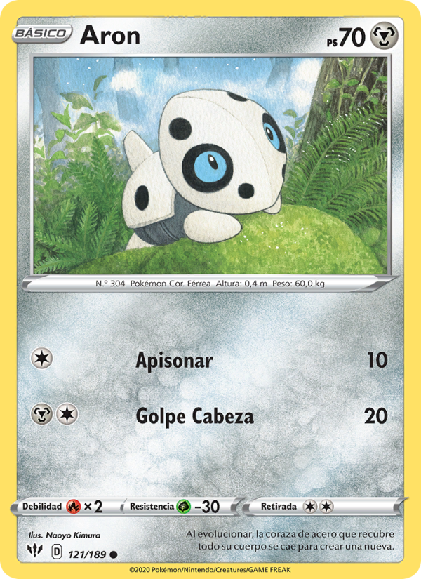 Aron 121 — Oscuridad Incandescente (Spanish Pokémon TCG card)