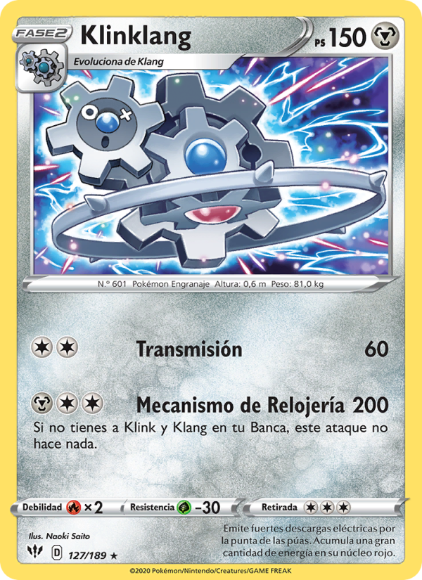 Klinklang 127 — Oscuridad Incandescente (Spanish Pokémon TCG card)