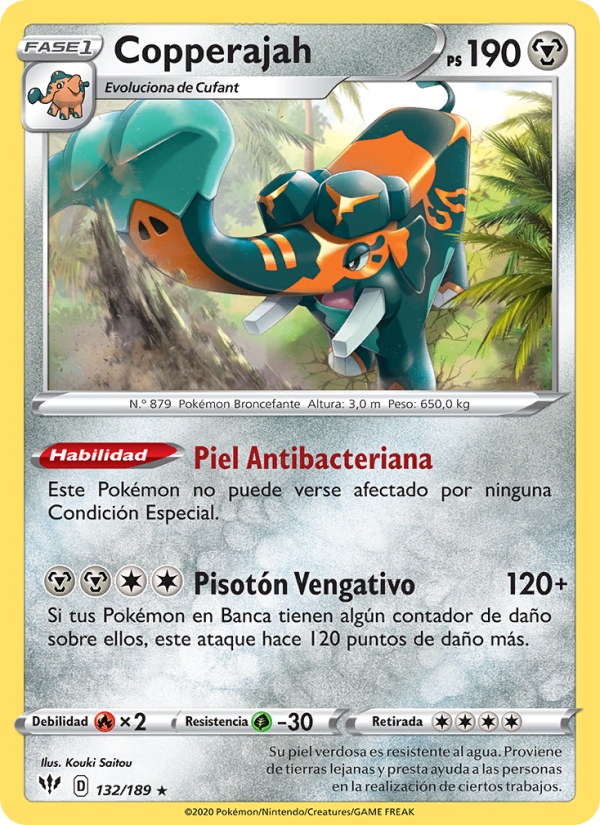 Copperajah 132 — Oscuridad Incandescente (Spanish Pokémon TCG card)