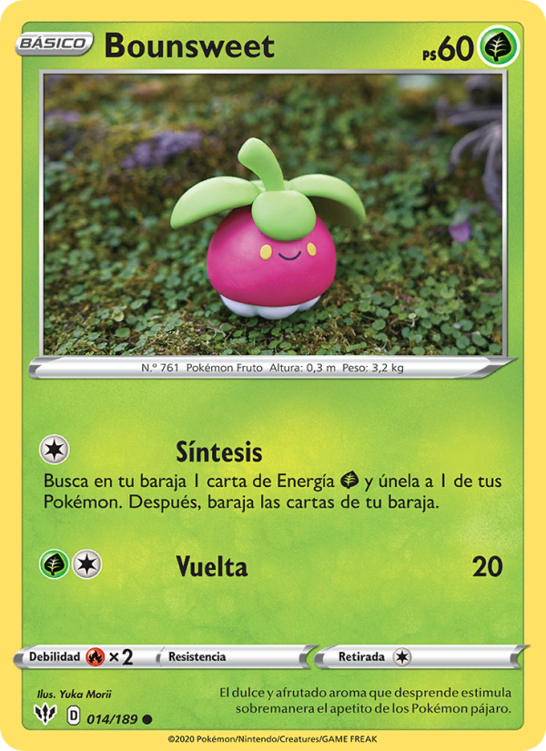 Bounsweet 14 — Oscuridad Incandescente (Spanish Pokémon TCG card)
