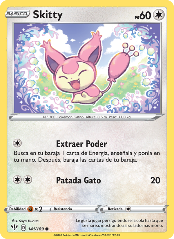 Skitty 141 — Oscuridad Incandescente (Spanish Pokémon TCG card)