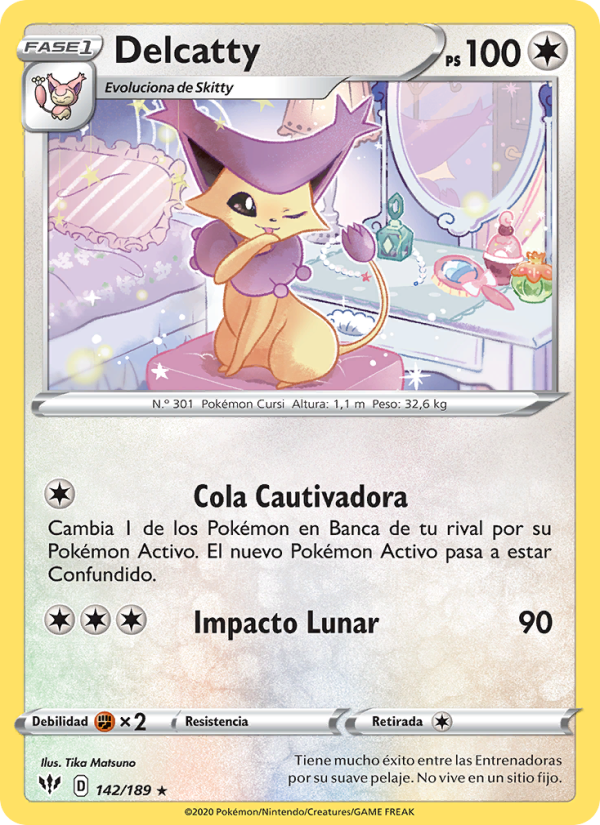 Delcatty 142 — Oscuridad Incandescente (Spanish Pokémon TCG card)