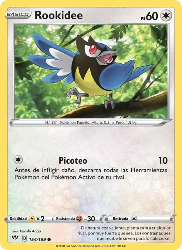 Rookidee 154 — Oscuridad Incandescente (Spanish Pokémon TCG card)