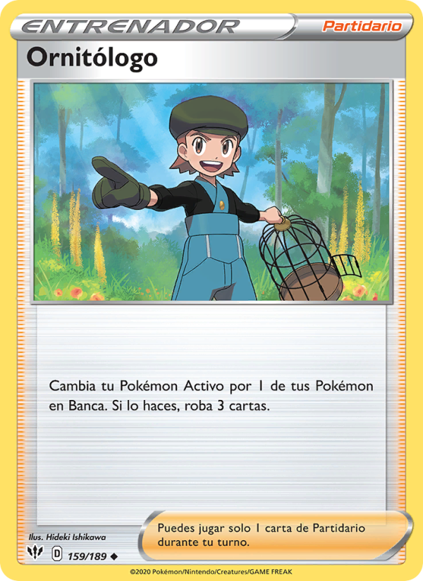 Ornitólogo 159 — Oscuridad Incandescente (Spanish Pokémon TCG card)