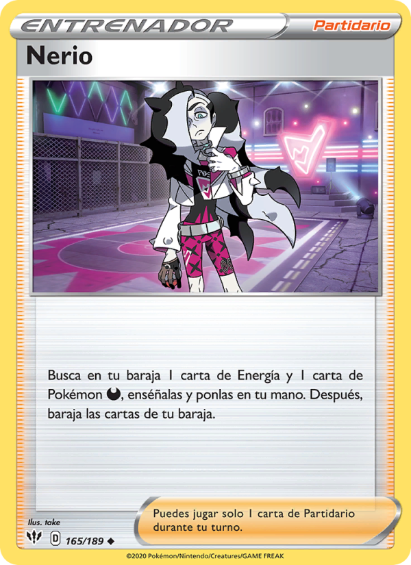 Nerio 165 — Oscuridad Incandescente (Spanish Pokémon TCG card)